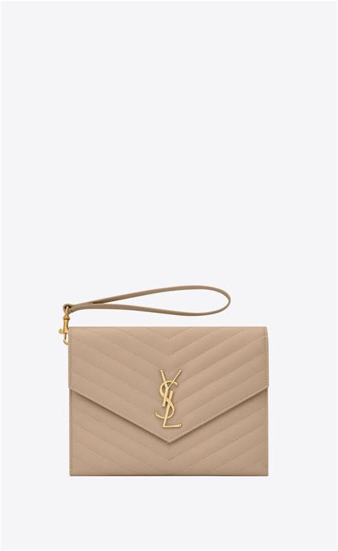 ysl monogram clutch grain|ysl monogram clutch dark beige.